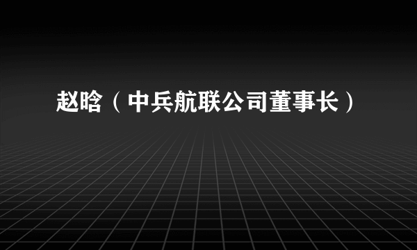 赵晗（中兵航联公司董事长）