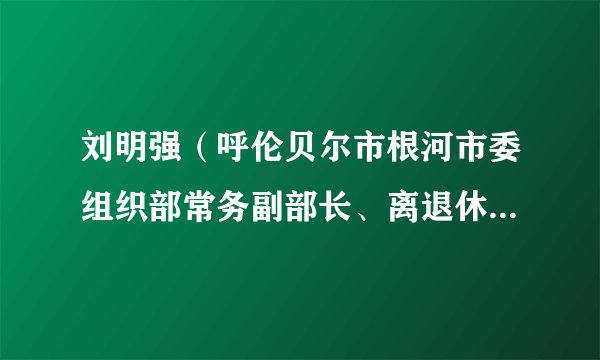 刘明强（呼伦贝尔市根河市委组织部常务副部长、离退休干部党工委书记）