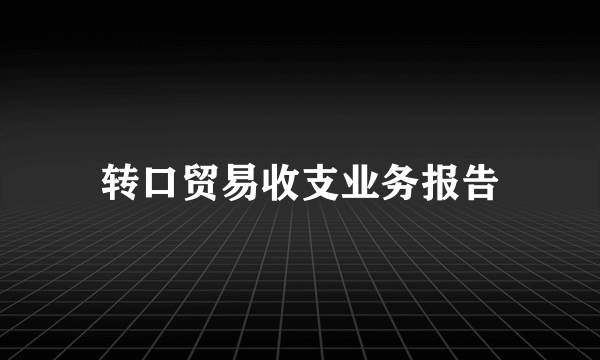 转口贸易收支业务报告