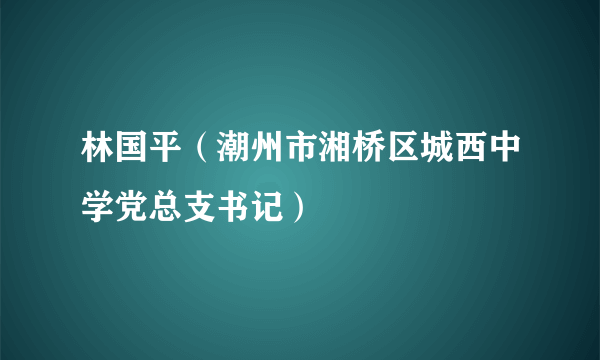 林国平（潮州市湘桥区城西中学党总支书记）