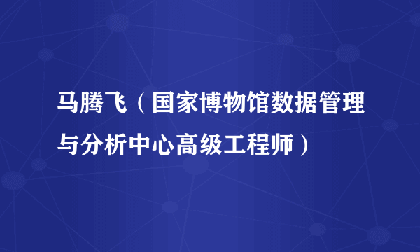 马腾飞（国家博物馆数据管理与分析中心高级工程师）