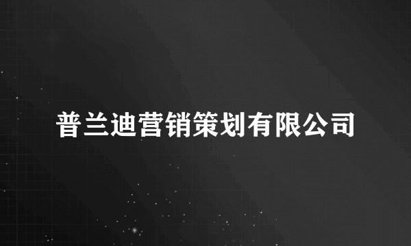 普兰迪营销策划有限公司