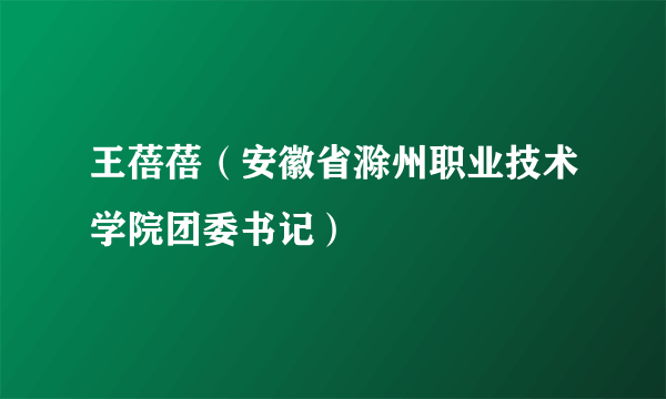 王蓓蓓（安徽省滁州职业技术学院团委书记）