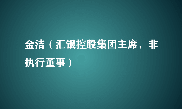 金洁（汇银控股集团主席，非执行董事）