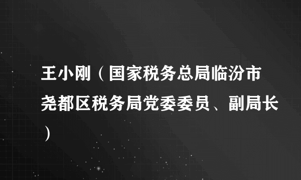 王小刚（国家税务总局临汾市尧都区税务局党委委员、副局长）