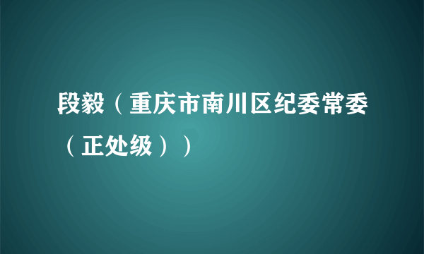 段毅（重庆市南川区纪委常委（正处级））