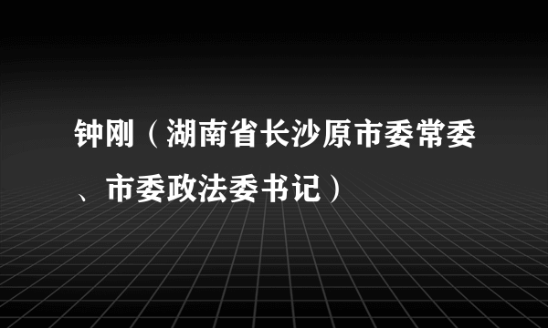 钟刚（湖南省长沙原市委常委、市委政法委书记）