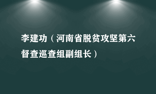 李建功（河南省脱贫攻坚第六督查巡查组副组长）