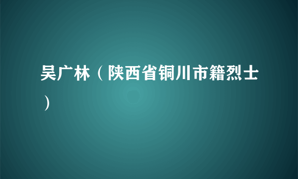 吴广林（陕西省铜川市籍烈士）