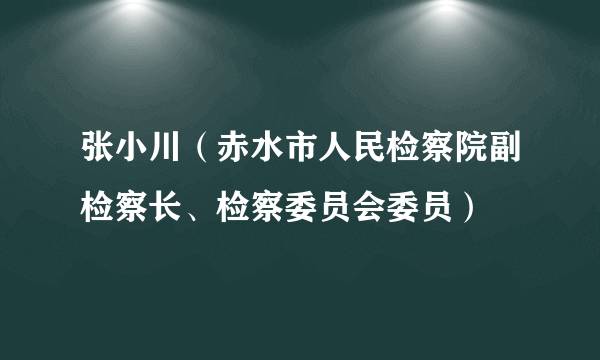 张小川（赤水市人民检察院副检察长、检察委员会委员）