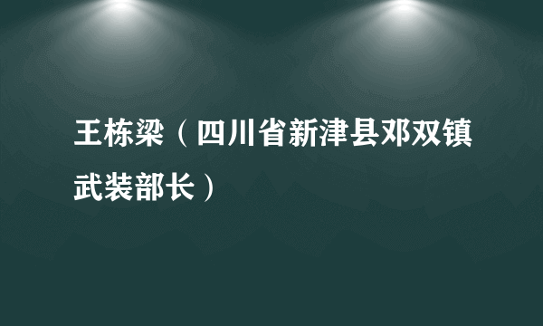 王栋梁（四川省新津县邓双镇武装部长）