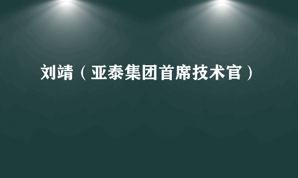 刘靖（亚泰集团首席技术官）