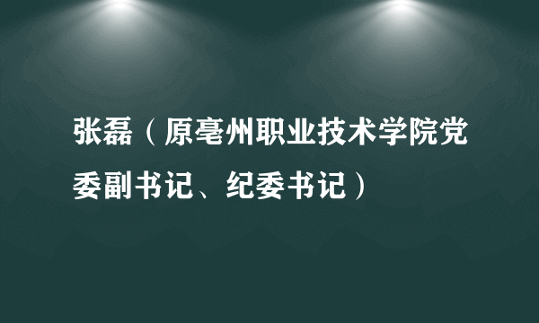 张磊（原亳州职业技术学院党委副书记、纪委书记）