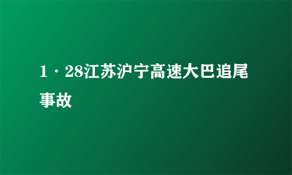 1·28江苏沪宁高速大巴追尾事故