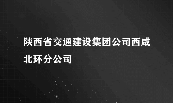 陕西省交通建设集团公司西咸北环分公司