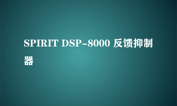 SPIRIT DSP-8000 反馈抑制器