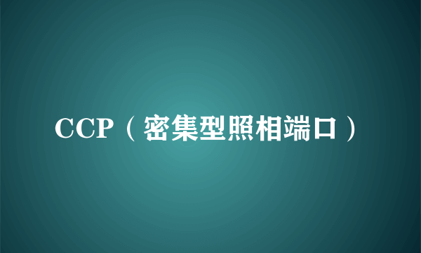 CCP（密集型照相端口）