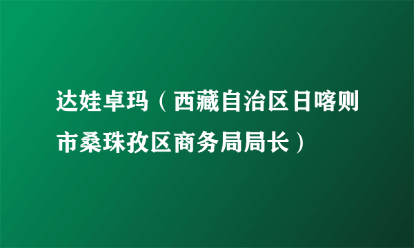 达娃卓玛（西藏自治区日喀则市桑珠孜区商务局局长）