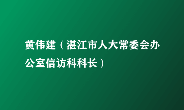 黄伟建（湛江市人大常委会办公室信访科科长）