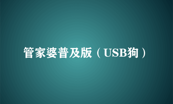 管家婆普及版（USB狗）