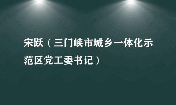 宋跃（三门峡市城乡一体化示范区党工委书记）