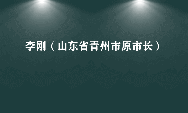 李刚（山东省青州市原市长）