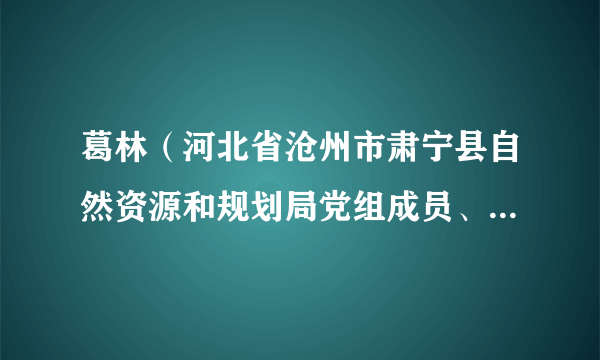 葛林（河北省沧州市肃宁县自然资源和规划局党组成员、四级主任科员）