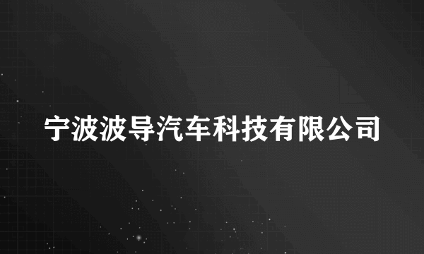 宁波波导汽车科技有限公司