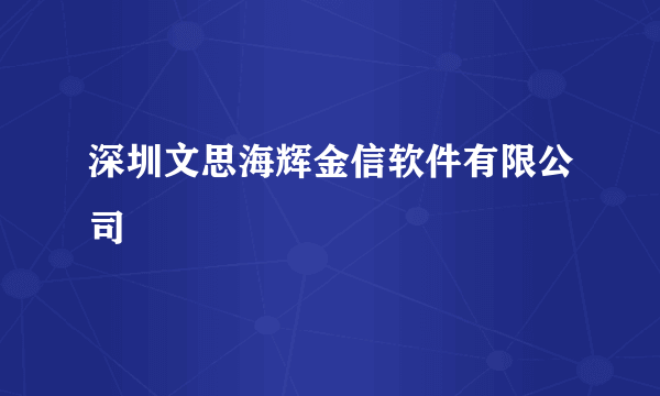 深圳文思海辉金信软件有限公司