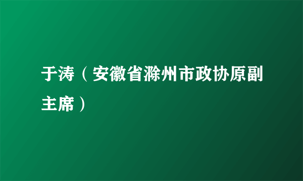 于涛（安徽省滁州市政协原副主席）