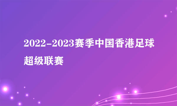 2022-2023赛季中国香港足球超级联赛