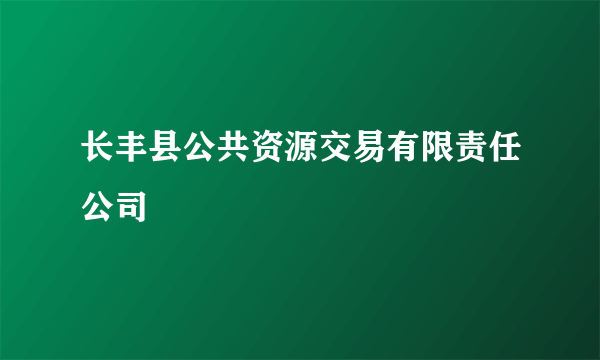 长丰县公共资源交易有限责任公司