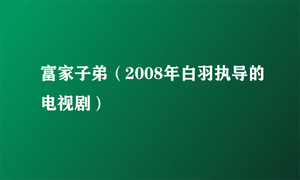 富家子弟（2008年白羽执导的电视剧）