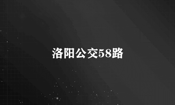 洛阳公交58路