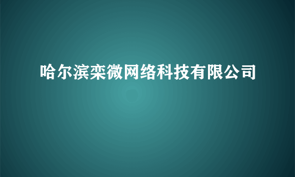 哈尔滨栾微网络科技有限公司