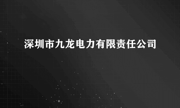 深圳市九龙电力有限责任公司