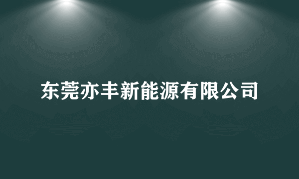 东莞亦丰新能源有限公司