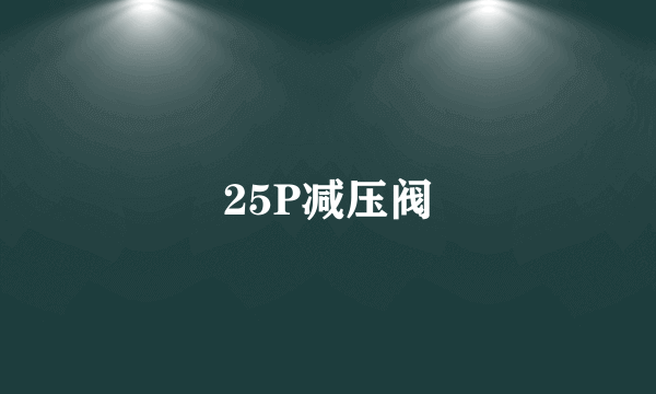 25P减压阀