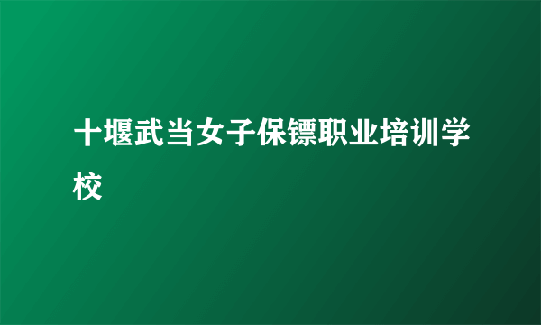 十堰武当女子保镖职业培训学校