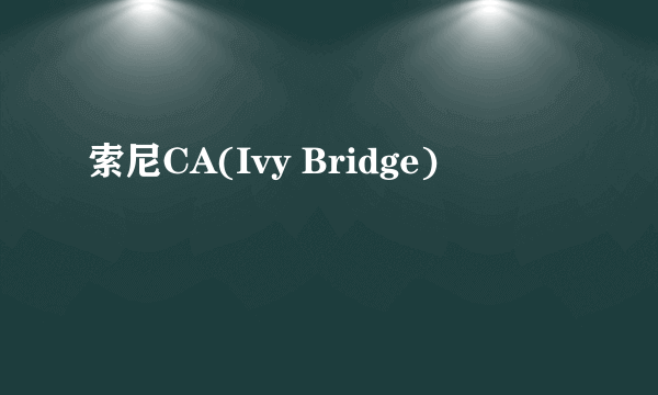 索尼CA(Ivy Bridge)