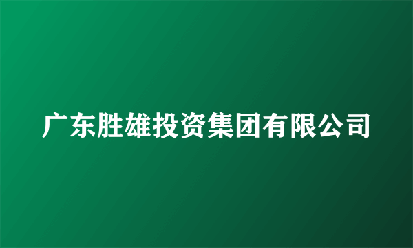 广东胜雄投资集团有限公司