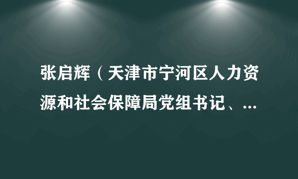 张启辉（天津市宁河区人力资源和社会保障局党组书记、局长、一级调研员、区委组织部副部长（兼））