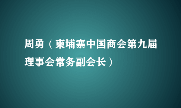 周勇（柬埔寨中国商会第九届理事会常务副会长）