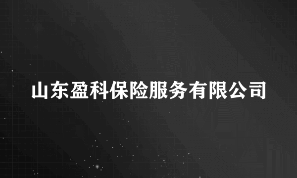 山东盈科保险服务有限公司