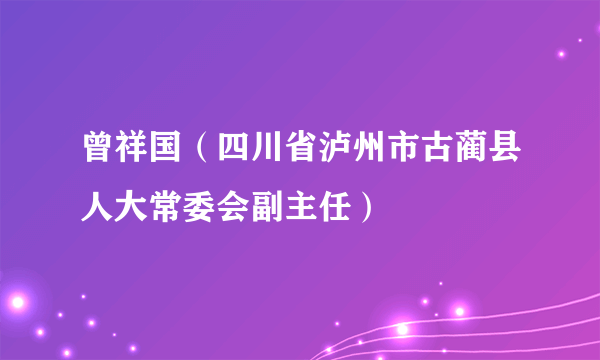 曾祥国（四川省泸州市古蔺县人大常委会副主任）