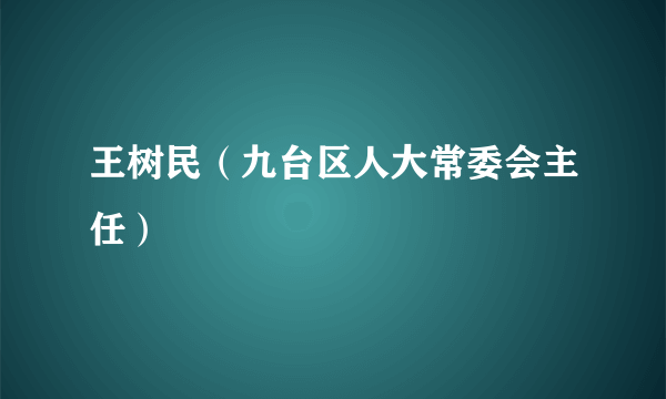 王树民（九台区人大常委会主任）