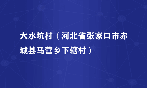 大水坑村（河北省张家口市赤城县马营乡下辖村）