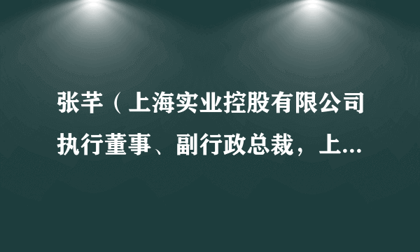 张芊（上海实业控股有限公司执行董事、副行政总裁，上海实业（集团）有限公司副总裁、财务总监）