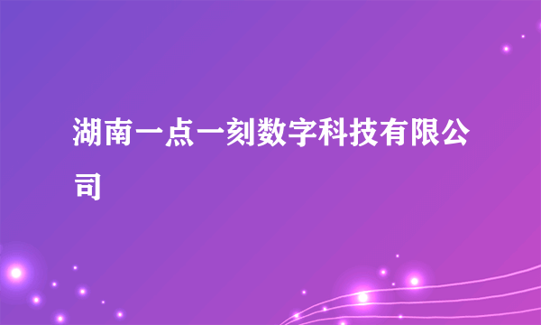 湖南一点一刻数字科技有限公司