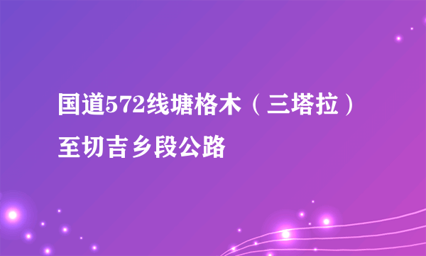 国道572线塘格木（三塔拉）至切吉乡段公路